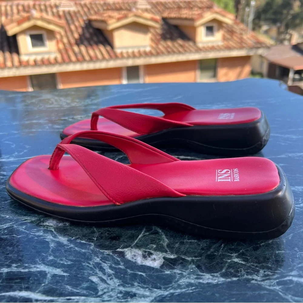 INS Red Platform Sandals